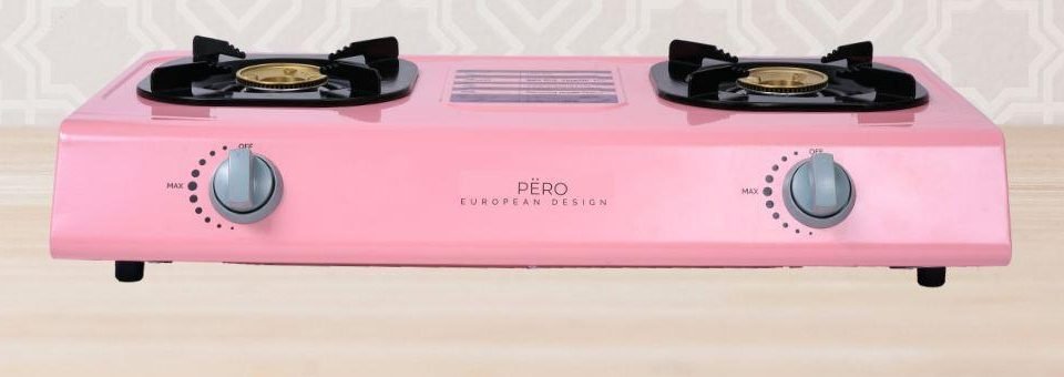 Kompor gas PËRO dua tungku warna pink